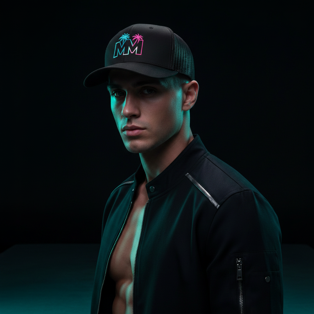 MOKE Masters Neon Trucker Hat - Black